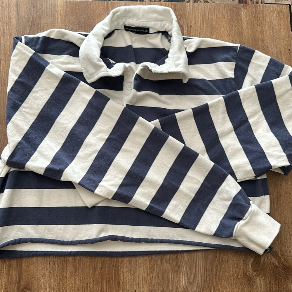 Brandy Melville Cropped Rugby Top